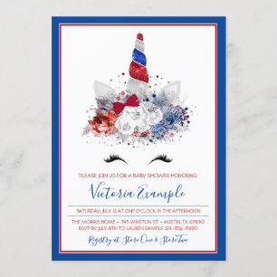 Mädchen Patriotisches Einhorn Militär Baby Baby-Pa Einladung