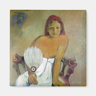 Mädchen Paul Gauguins   mit Fan, 1908 Magnet