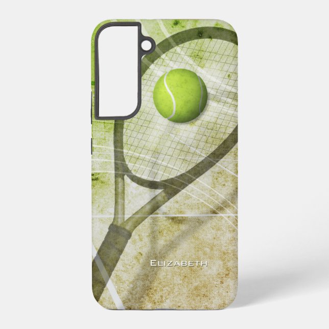 Mädchen personalisiert Tennis Samsung Galaxy Hülle (Rückseite)