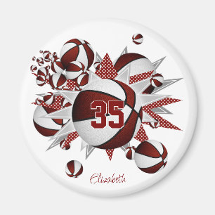 Mädchen personalisierte Basketballstars Magnet