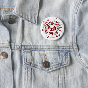 Mädchen personalisierter Fußballballbummel Button