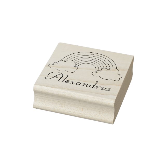 Mädchen Personalisierter Regenbogen mit Namen Kind Gummistempel (Stempel)