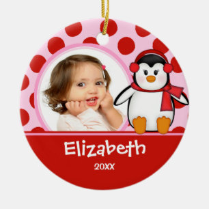 Mädchen personalisierter Weihnachtsbaumschmuck Pin Keramik Ornament