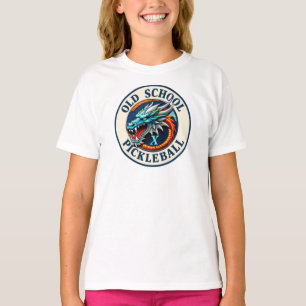 Mädchen Pickleball Drache X Team Old School T-Shirt