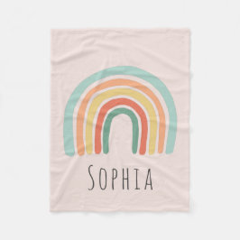 Mädchen Pink Boho Rainbow Kinder Fleecedecke