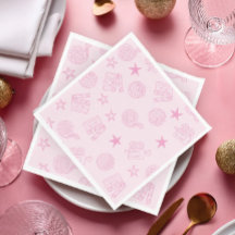 Mädchen-Pink-Filmnacht-Servietten
