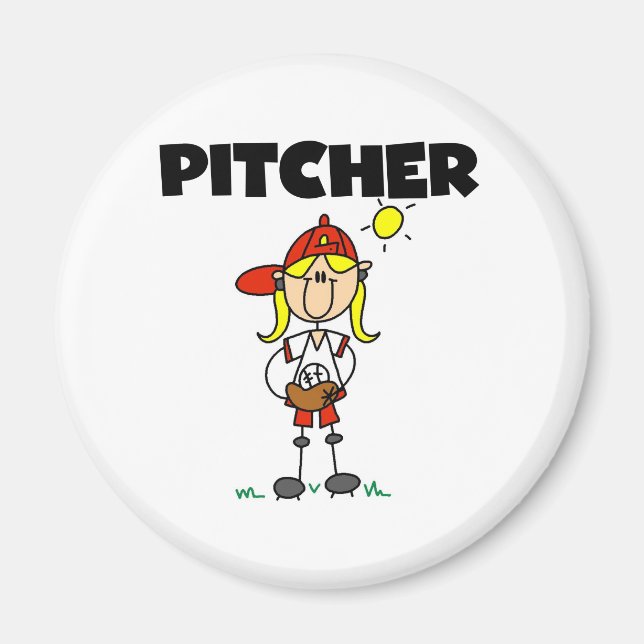 Mädchen Pitcher Magnet (Vorne)
