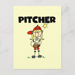 Mädchen-Pitcher-T-Shirts und Geschenke Postkarte