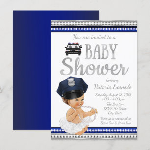 Mädchen Polizei Baby Shower Einladungen