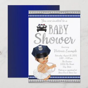 Mädchen Polizei Baby Shower Einladungen