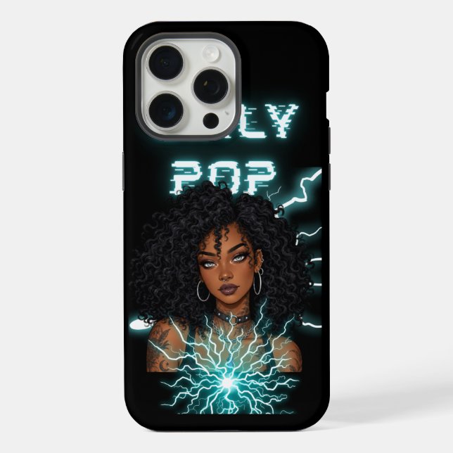Mädchen-Pop-Blitz-Handyhülle  iPhone Hülle (Rückseite)