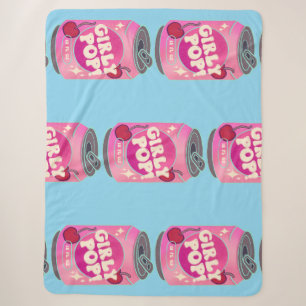 Mädchen-Pop-Kirschen-Soda-Dose Retro Y2K Rosa Sherpadecke