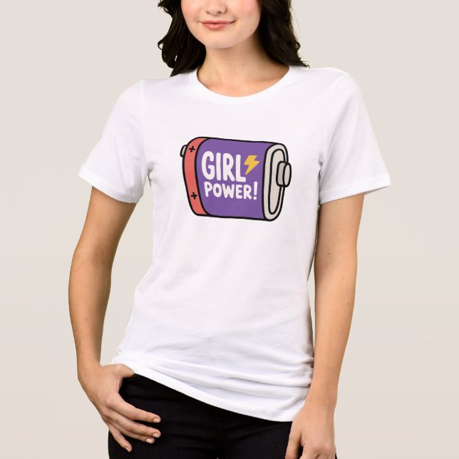 Mädchen-Power-Batterie-Tri-Blend-Shirt Tri-Blend Shirt (Vorderseite)