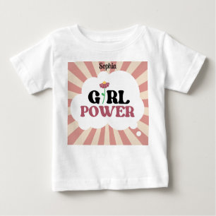 MÄDCHEN POWER. Bearbeitbarer Name Baby T-shirt