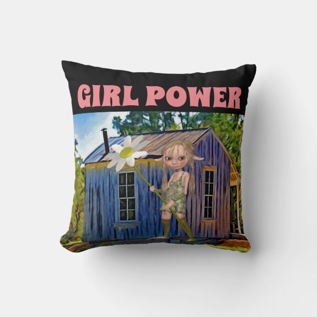 MÄDCHEN-POWER ELF-MÄDCHENPILLOWS KISSEN (Vorderseite)