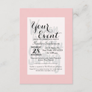 Mädchen-Power-Frau ist im rosa Schwarzen das neue Einladung