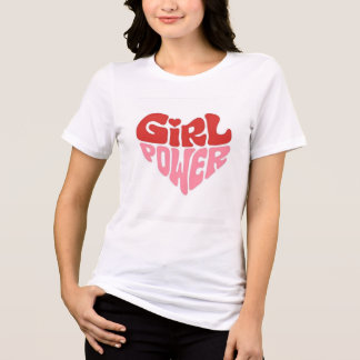 Mädchen-Power-Herz Feministische T-Shirt Rot Pink Tri-Blend Shirt