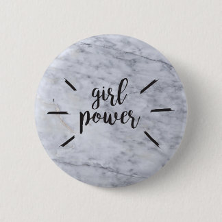 Mädchen-Power-Marmor Button