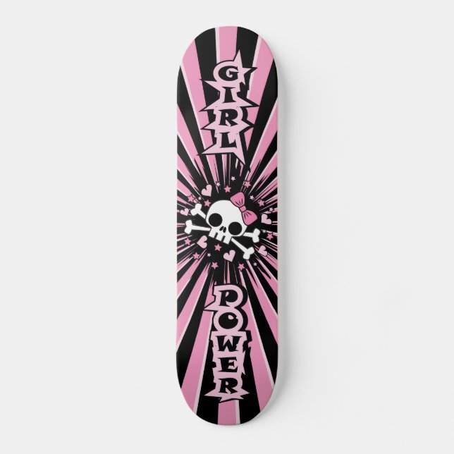 Mädchen-Power-Schädel Skateboard (Vorderseite)