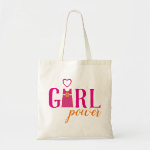 Mädchen-Powerlogo, Mädchenkleiderkariertes Tragetasche