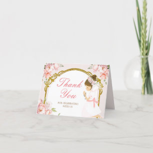 Mädchen Praying Gold Erste heilige Kommunion geflo Dankeskarte