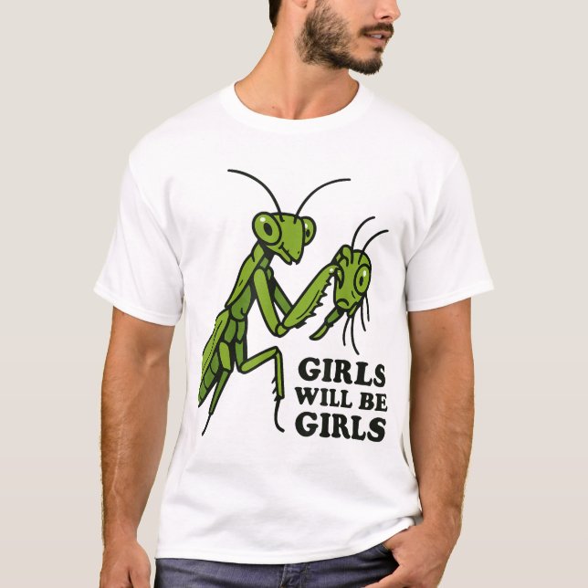 Mädchen Praying Mantis T-Shirt (Vorderseite)