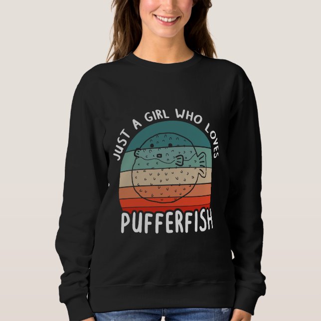 Mädchen Puffer Fische Stingfish Puffer Tiere Sweatshirt (Vorderseite)
