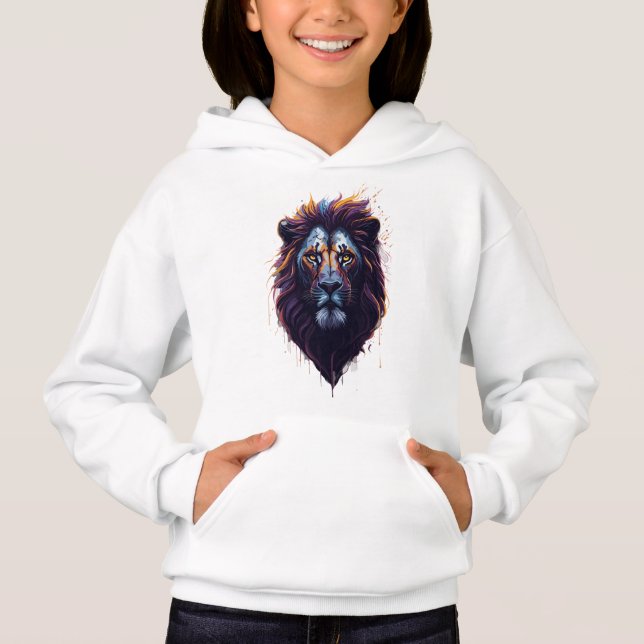 Mädchen Pullover Hoodie | Lion (Vorderseite)