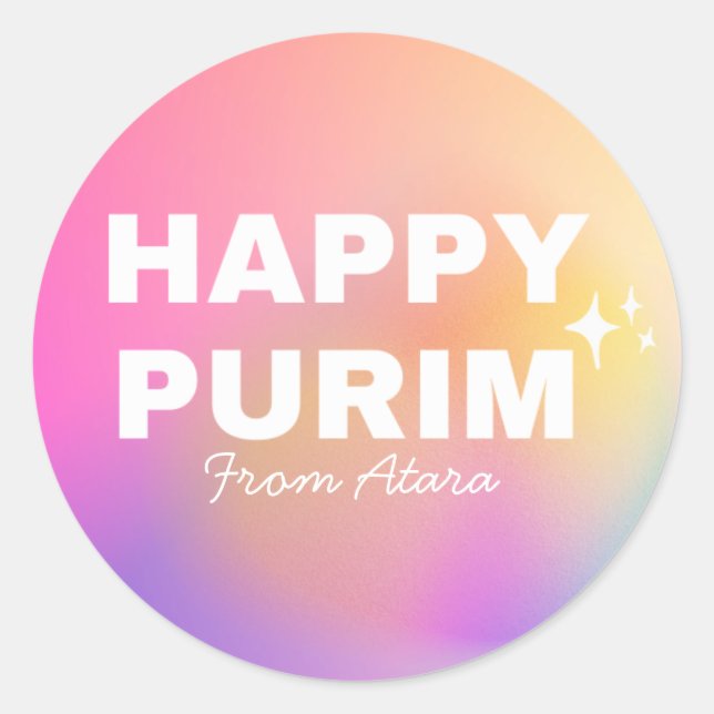 Mädchen Purim Etikett Runder Aufkleber (Vorderseite)
