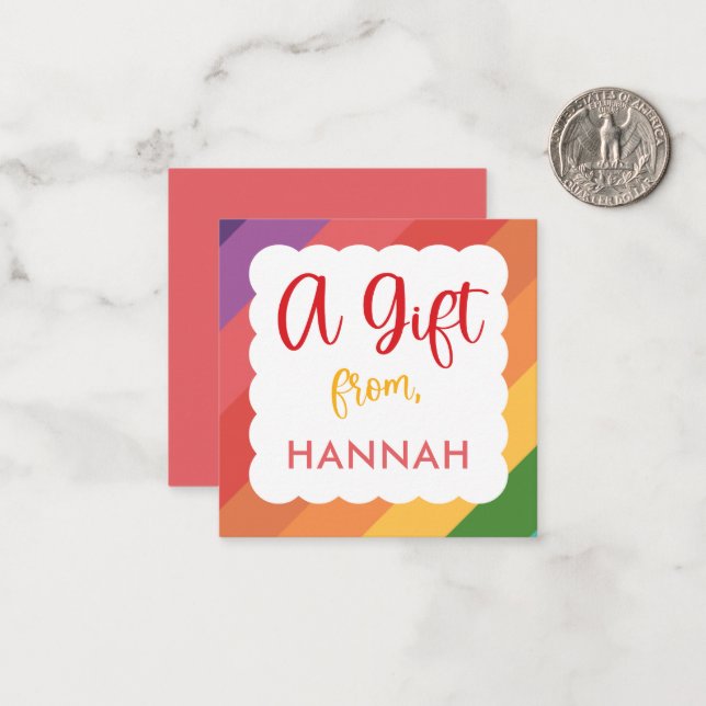 Mädchen Rainbow Birthday Geschenkkarte Mitteilungskarte (Vorderseite/Rückseite Beispiel)