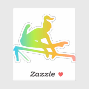 Mädchen Rainbow Gymnastics Uneven Bars Aufkleber