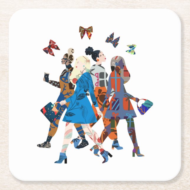 Mädchen Rechteckiger Pappuntersetzer (Vorderseite)