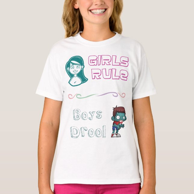 Mädchen-Regel - Jungen-Geifer T-Shirt (Vorderseite)