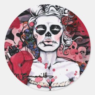 "Mädchen-" Reihen-Aufkleber Runder Aufkleber