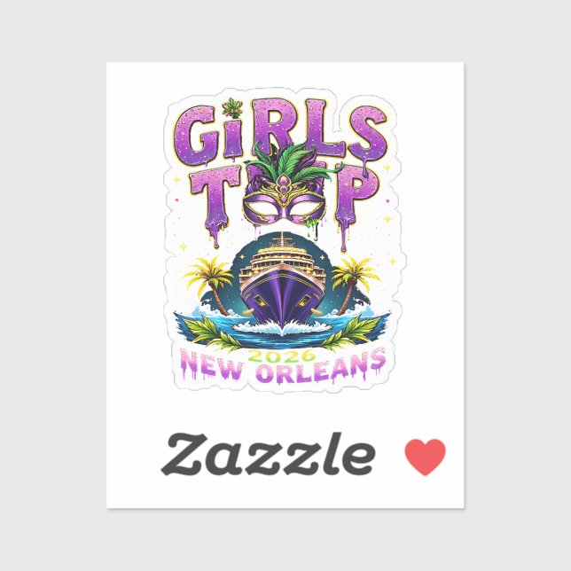 Mädchen Reise 2026 New Orleans Aufkleber (Blatt)