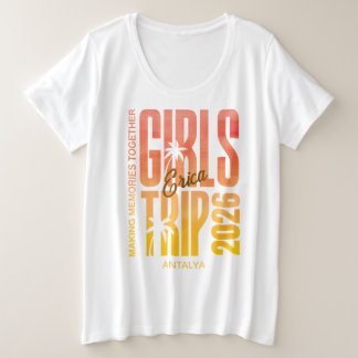 Mädchen Reise 2026 Personalisiertes Reise Design Große Größe T-Shirt