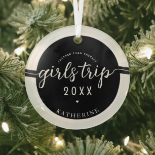 Mädchen reisen billiger als Therapieferien Ornament Aus Glas