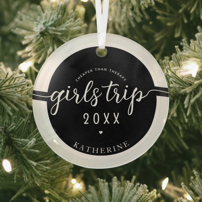 Mädchen reisen billiger als Therapieferien Ornament Aus Glas (InSitu)