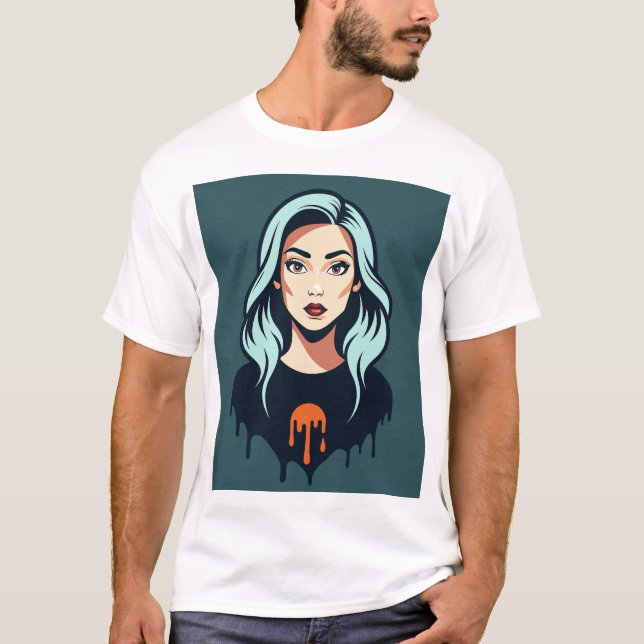 Mädchen reißt T-Shirt (Vorderseite)