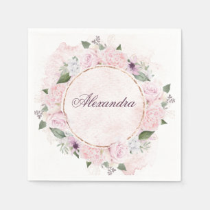 Mädchen religiöse Feier Rosa Rosen Serviette