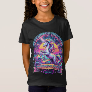 Mädchen Retro Legendäres Einhorn & Sterne T-Shirt
