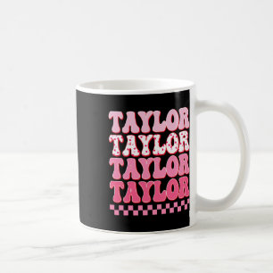 Mädchen Retro Taylor Vorname Personalisiert Groovy Kaffeetasse