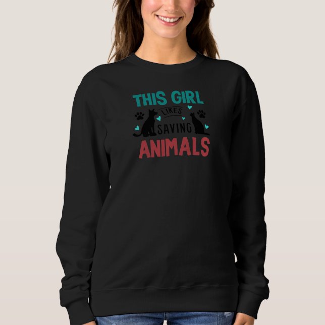 Mädchen Rettend Tiere retten Hunde Sweatshirt (Vorderseite)