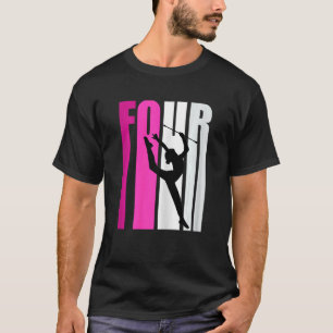 Mädchen Rhythmische Gymnastik 4. Geburtstag Baton T-Shirt