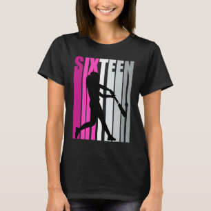 Mädchen Rosa Baseball 16. Geburtstag Base Run on S T-Shirt