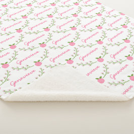 Mädchen Rosa Blumenname Blanket Sherpadecke