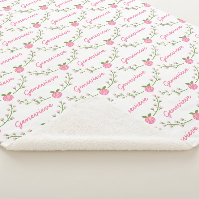 Mädchen Rosa Blumenname Blanket Sherpadecke (3/4)