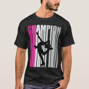Mädchen Rosa Eislaufen Geburtstag Retro Vintage Sc T-Shirt