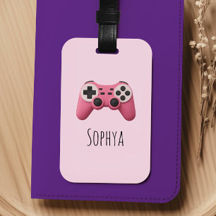 Mädchen Rosa Gaming-Videospiel-Controller Kinder Gepäckanhänger