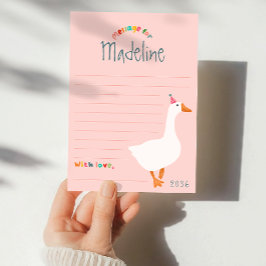 Mädchen Rosa Gänse Erste Geburtstagszeit Kapselkar Einladung